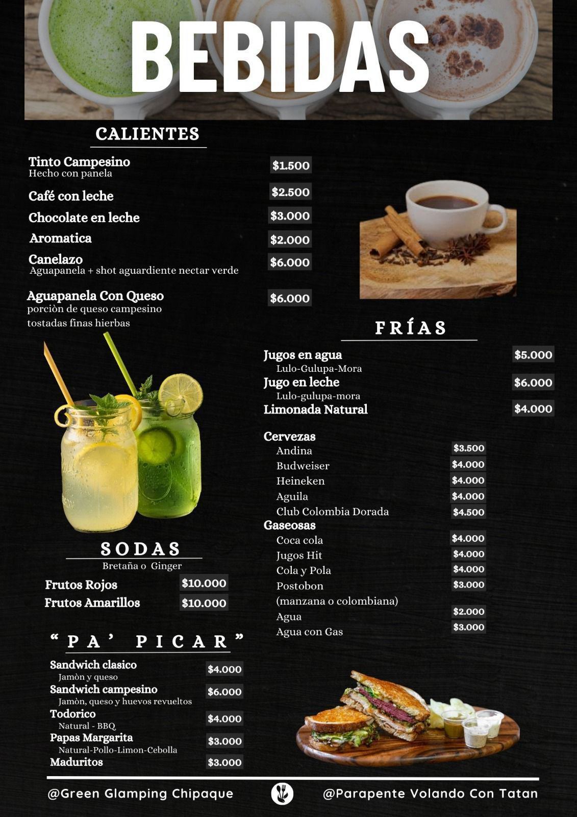 Carta de bebidas